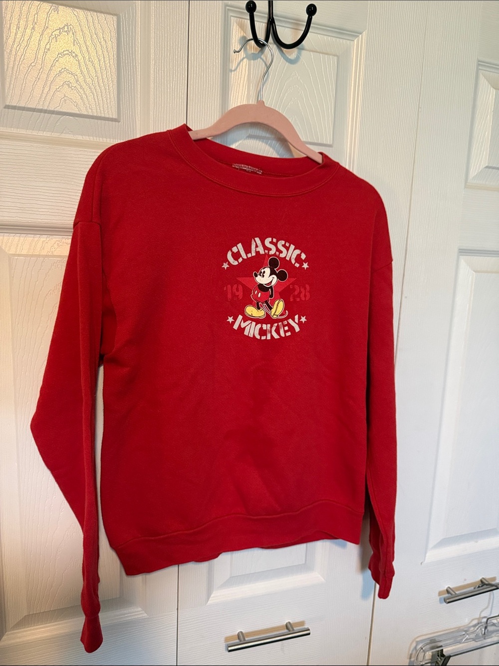 Disney Red Classic Mickey Crewneck Sweatshirt